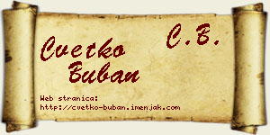 Cvetko Buban vizit kartica